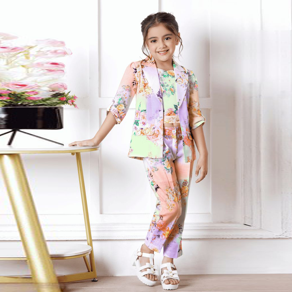 Beautiful Little Twill Cotton Petal Luxe Blazer Set 1981