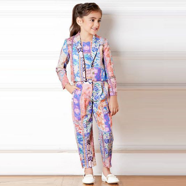 Beautiful Little Twill Cotton Petal Luxe Blazer Set 1983