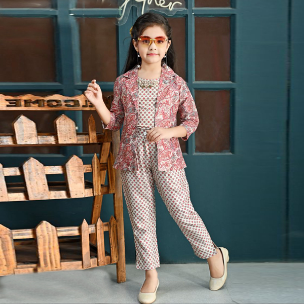 Beautiful Little Twill Cotton Petal Luxe Blazer Set 1984