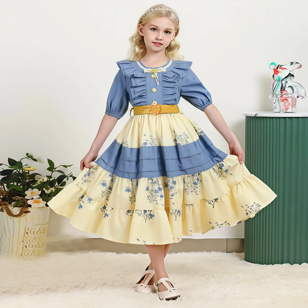 Elegance Bloom – White Floral Layered Party Dress for Girls-Baby_dress 1783